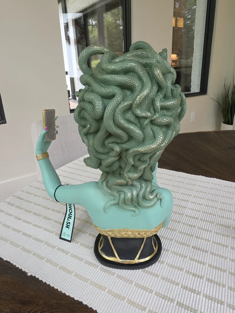 Green Medusa Peace Selfie Bust